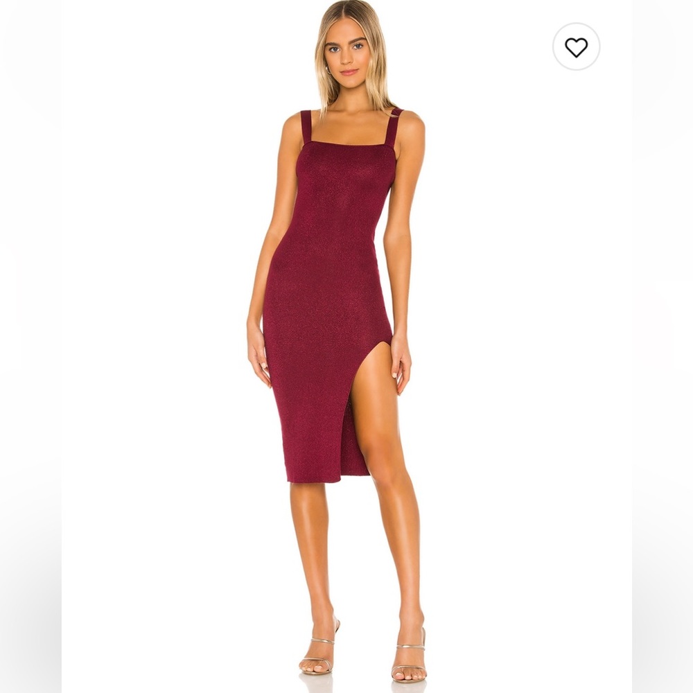 Revolve Superdown Zoe Square Neck Midi Dress